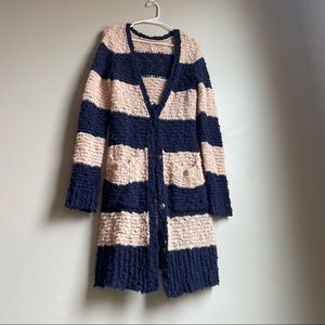 Free People Striped Duster Cardigan Size M